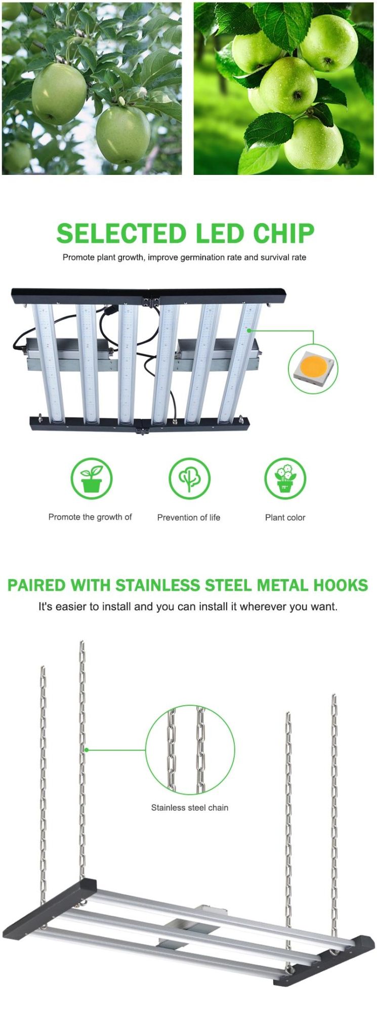Hydroponi Full Spectrum 480W LED Grow Lights ETL Listed IP65 Waterproof LED_Grow_Light_1000W