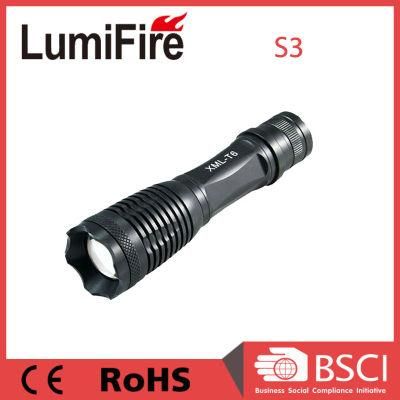 High Powered LED Flashlight Torch Zoom Lens