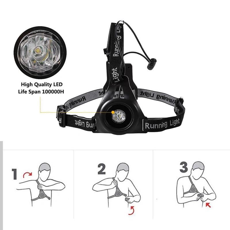Wearable Night Running Lights Chest USB Rechargeable Body Lamp Accessories Reflective Running Gear Wyz19106