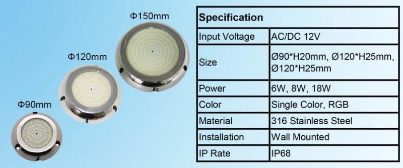 316ss LED Yacht Light Underwater LED Pool Light