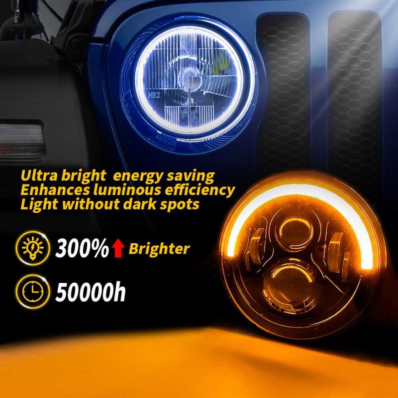 Dxz 7 Inch 6LED Thick Half Roud for Jeep Wrangler Offroad 45W LED Work Light Auto Parts Waterproof Lamp