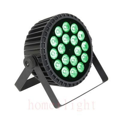 DMX Control Professional Disco Night Event PAR Can 18PCS 18W RGBWA UV 6 in 1 PAR Lights LED Flat PAR Light