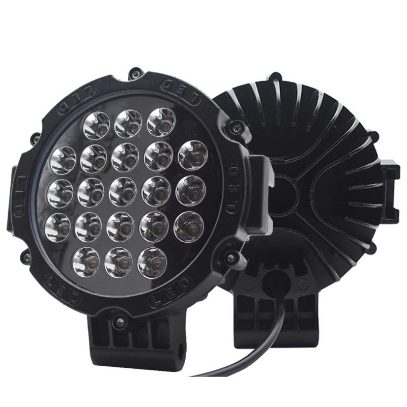Round High Power 63W Dual Color Amber 7 Inch LED Work Light for Offroad Truck SUV