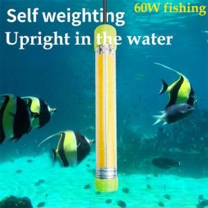 Manual Dimmer 12V COB 60W LED Fishing Undewater Night Fishing Boat Bait Lure for Attracting Fish