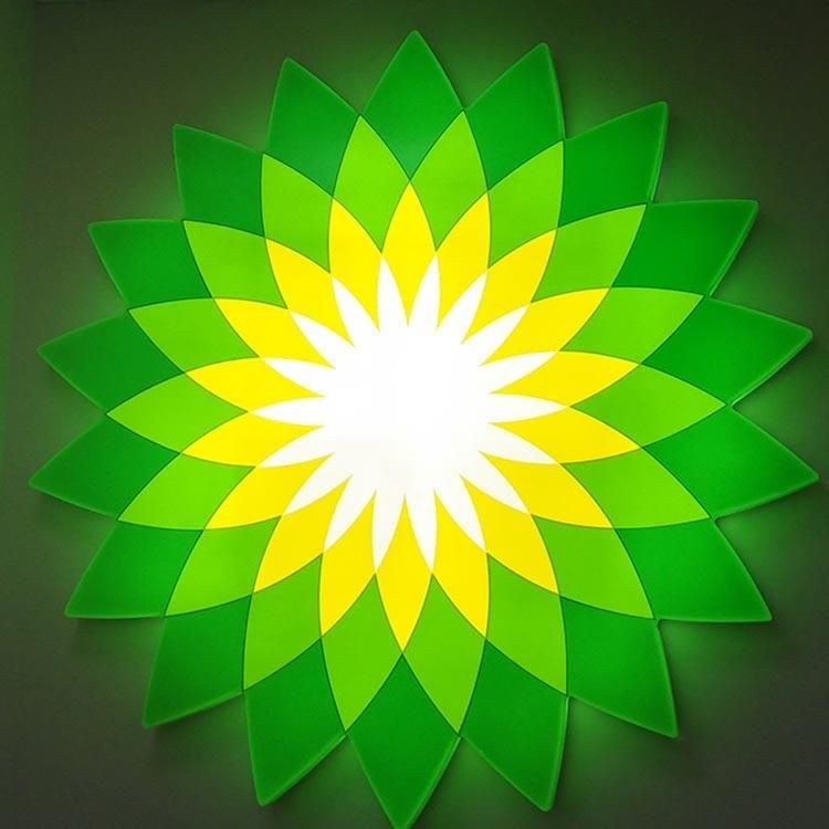 Outdoor Bp Gas Station Pylon Sign Board Fuel Shop Face Lit Acrylic LED Light Box
