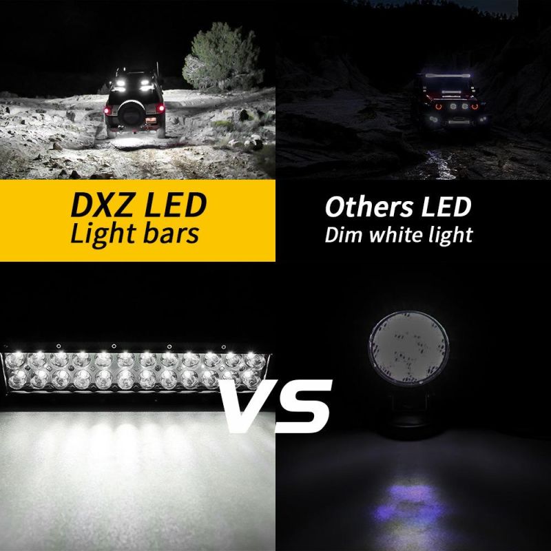 Dxz Best Quality Aurora 72W 24LED 12V 24V Double Row off Road 4X4 Car Roof LED Light Bar for Trucks