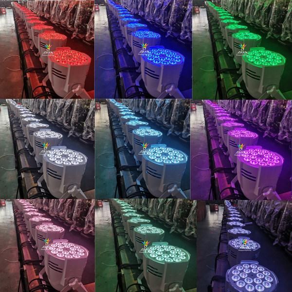 18PCS DMX DJ Disco Professional RGBWA UV Stage 15W/18W LED PAR Can 64 Light