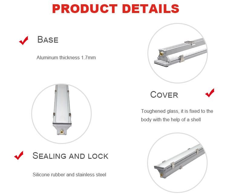 2X18W IP65 600mm LED Parking Garage Light