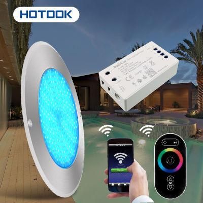 Hotook Patented WiFi Control Light for Pool Niche Replace IP68 SS316 Stainless Steel Resin Filled 18W LED Lights Underwater