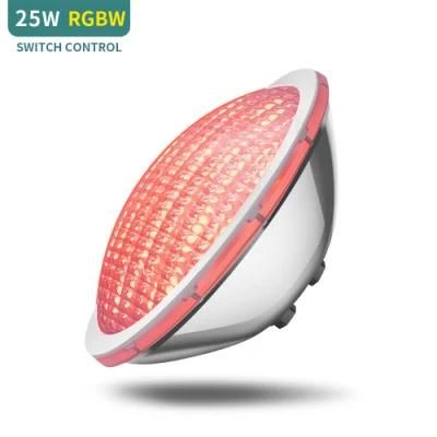25W IP68 Structure Waterproof RGBW Switch Control 12V PAR56 LED Underwater Swimming Pool Lighting