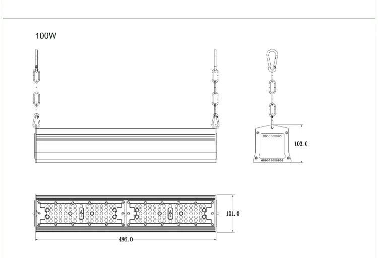 Hot Sale 2020 Ce RoHS 100W LED Tube Warehouse IP66 LED Linear High Bay Light