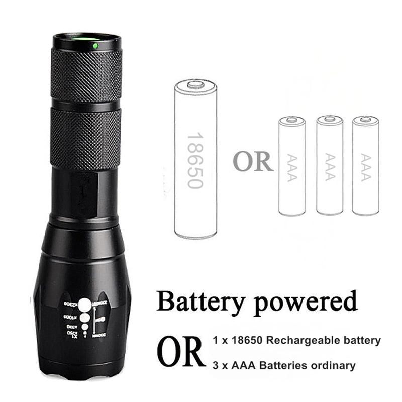 Red Light LED Remote Pressure Switc Zoomable Hunting Tactical Flashlight