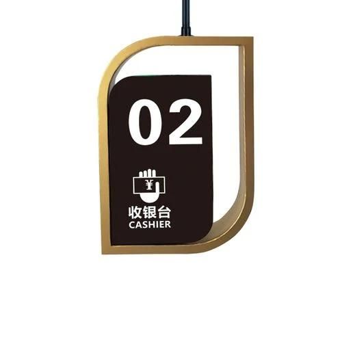 Customized Stainless Steel Suspend Cashier Signs Payment Signage for Shipping Mall