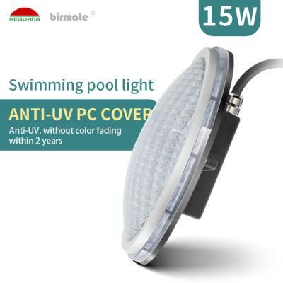 New Slim PAR56 15W Structural Waterproof IP68 LED Underwater Flat Swimming Pool Light 12V