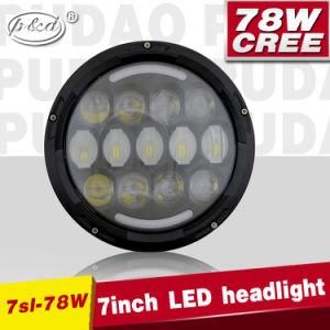 LED Truck Light H4 Hi/Low Beam 7inch Round Black Headlight (PD7SL-78)