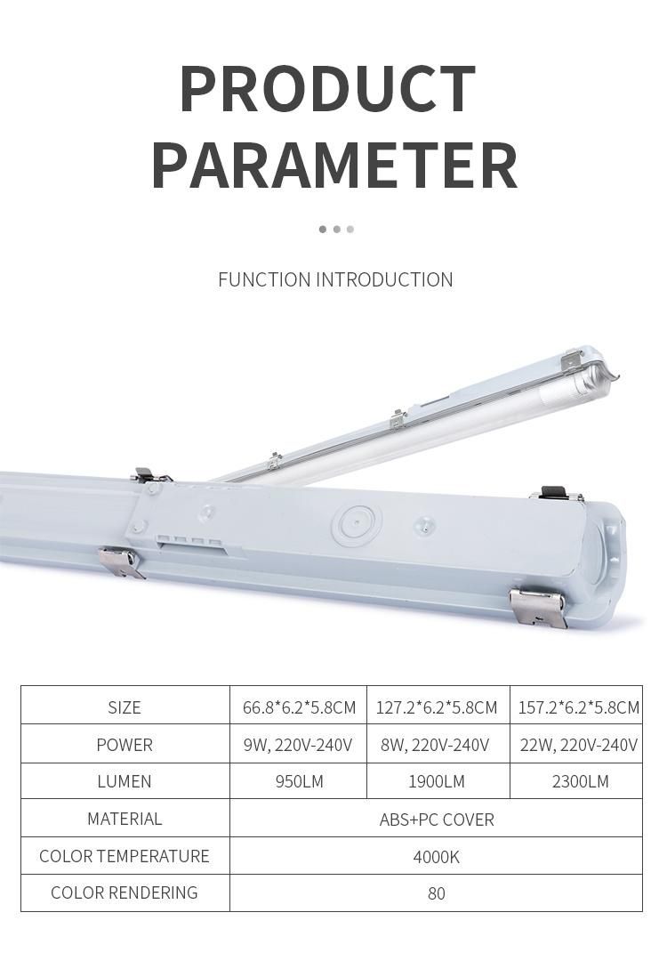 Tri-Proof Lamp Single-Tube Emergency Subway LED Tunnel Waterproof Moistureproof Dustproof Lights