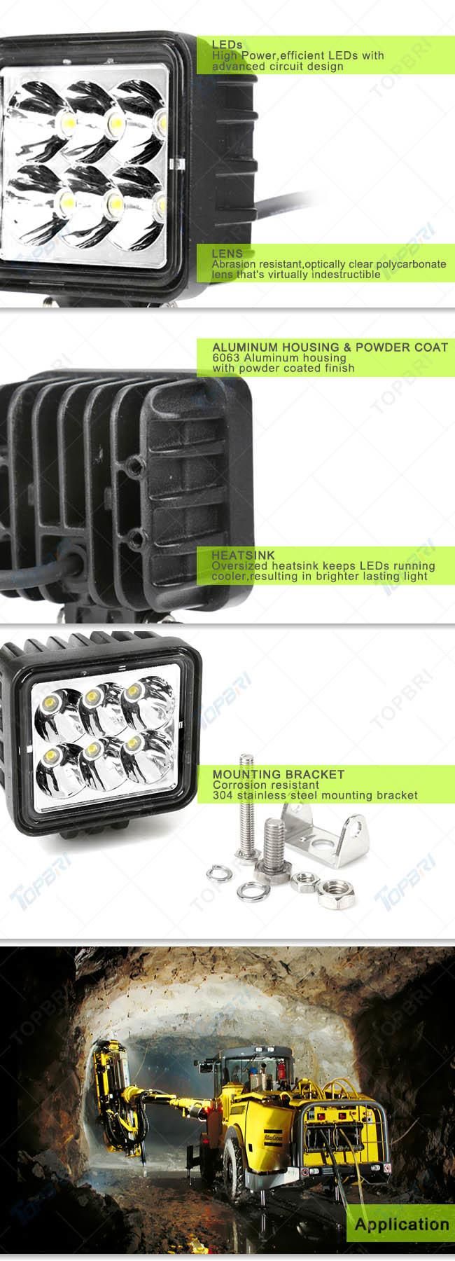 E-MARK R10 EMC 3inch 18W Mini LED Truck Work Lights