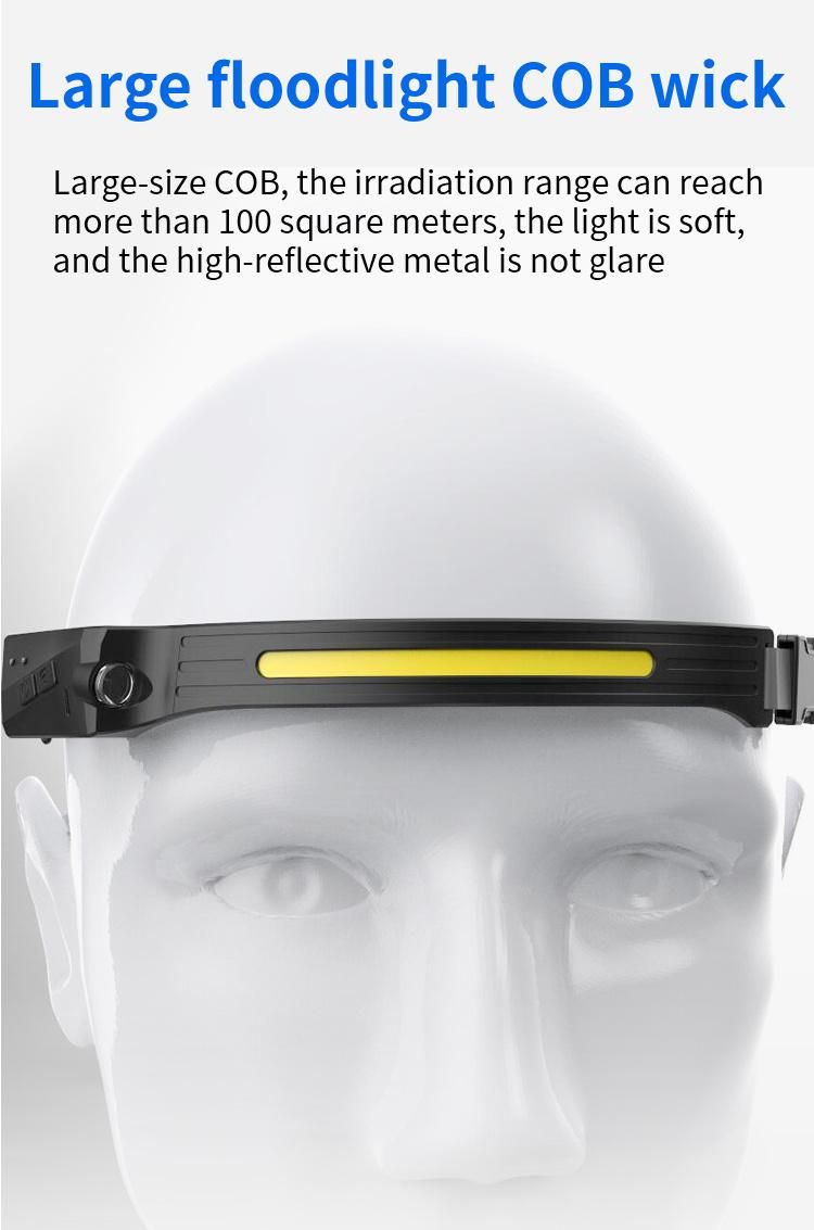 Rechargelable LED Headlamp with Sensor Headlight and Flashlight