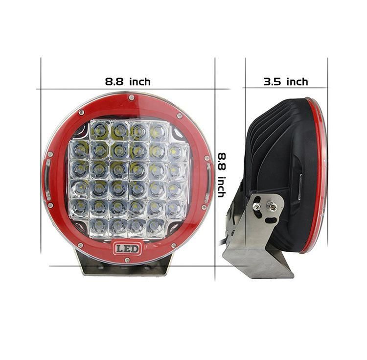 Black/Red 18500lm 9 Inch 185W LED Work Light for off-Road 4X4 Auxiliares Auto Moto Alta Baja Faro LED