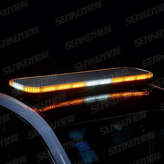 Ultrathin and Wide Red/Blue/Amber/White Aluminium LED with Speaker Emergency Warning Light Bar