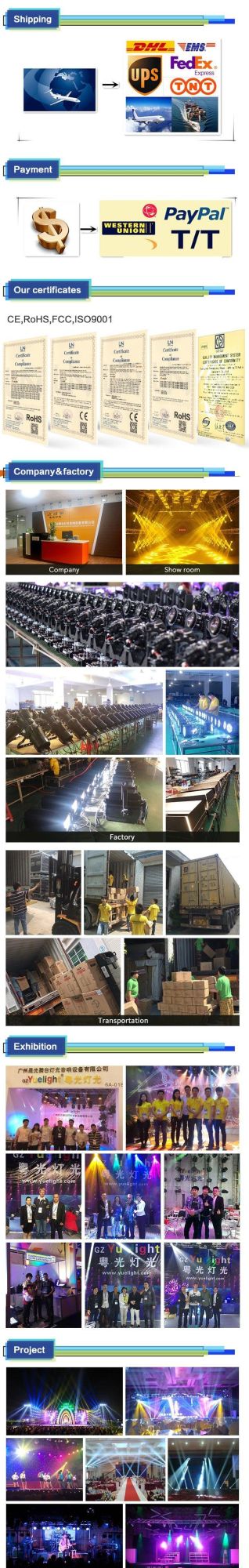 Yuelight Performance Lighting Price LED Floor 300W Fresnel Light with Zooming