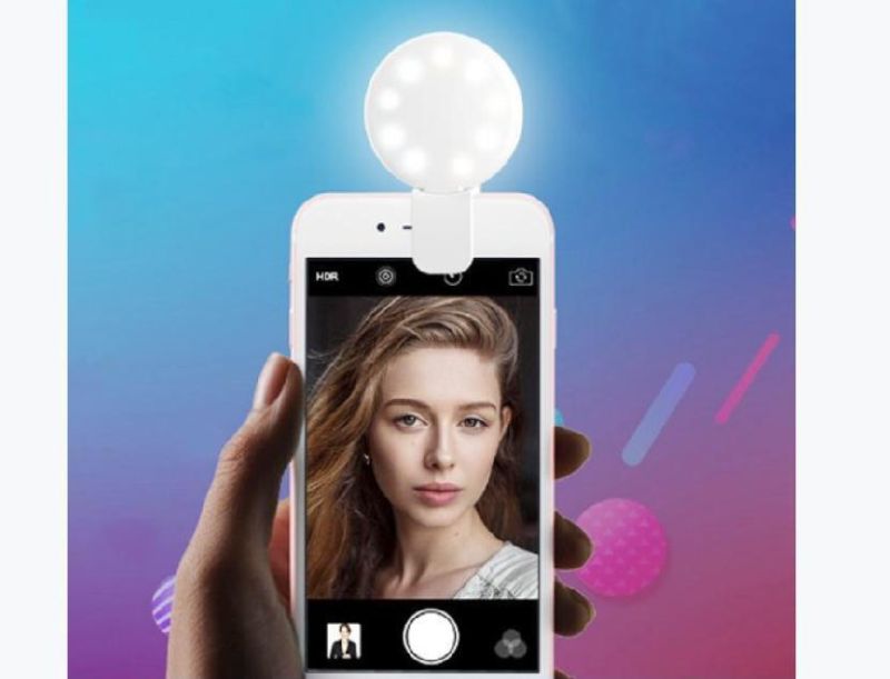 Rechargeable Selfie Mobile Camera Ring Light Clip LED Light
