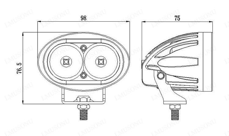 Blue Oval Shape Fisheyes LED Head Light for Forklift