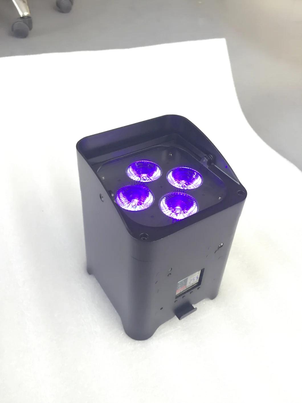 Disco DJ PAR Light 4*18W RGBWA+UV 6in1 PAR Can Wireless WiFi Control Battery Powered Uplights