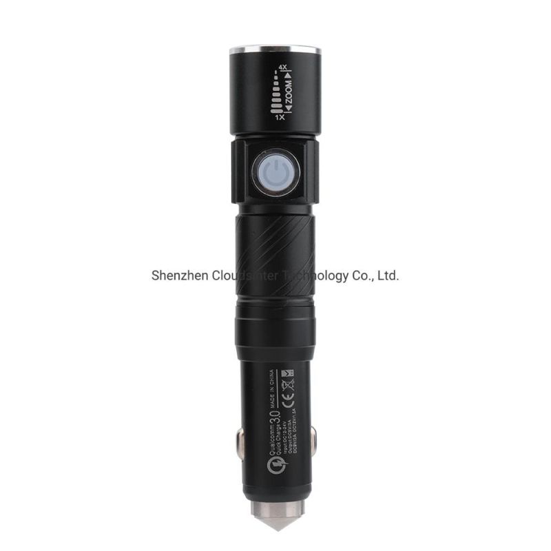 Aluminum T6 Zoom Flashlights Custom High Power Rechargeable LED Flashlight