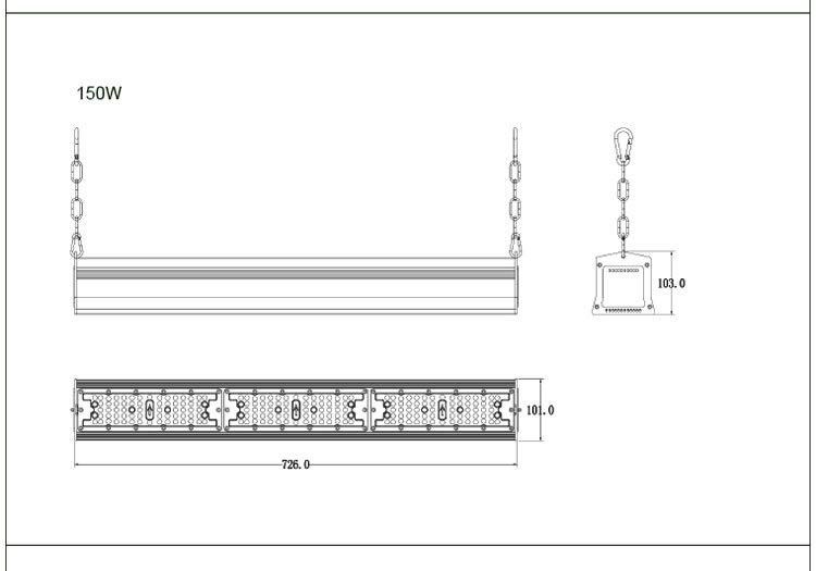 High Performance Linear High Bay Light 100W Suspend Highbay Lamp