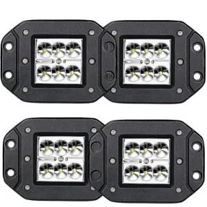 Spot LED Work Light Bar with 3X3 4.5inch Flush Mount