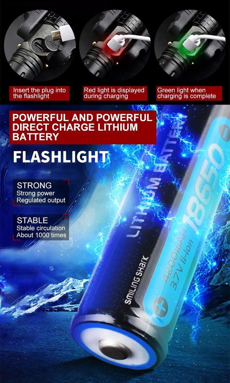 Powerful Multi Function Zoom & Rotatable 18650 USB Rechargeable Aluminum Alloy Mini Portable Flashlight