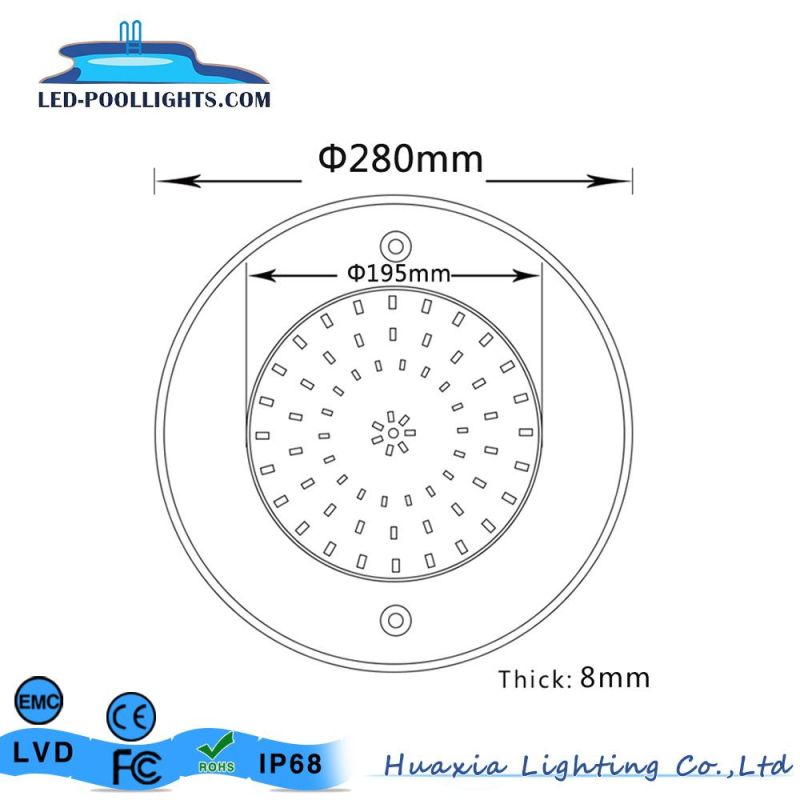 Huaxia Ultra Slim 8mm Thickness 18W 24W 35W Pool Lights with Ce RoHS with Two Years Warranty