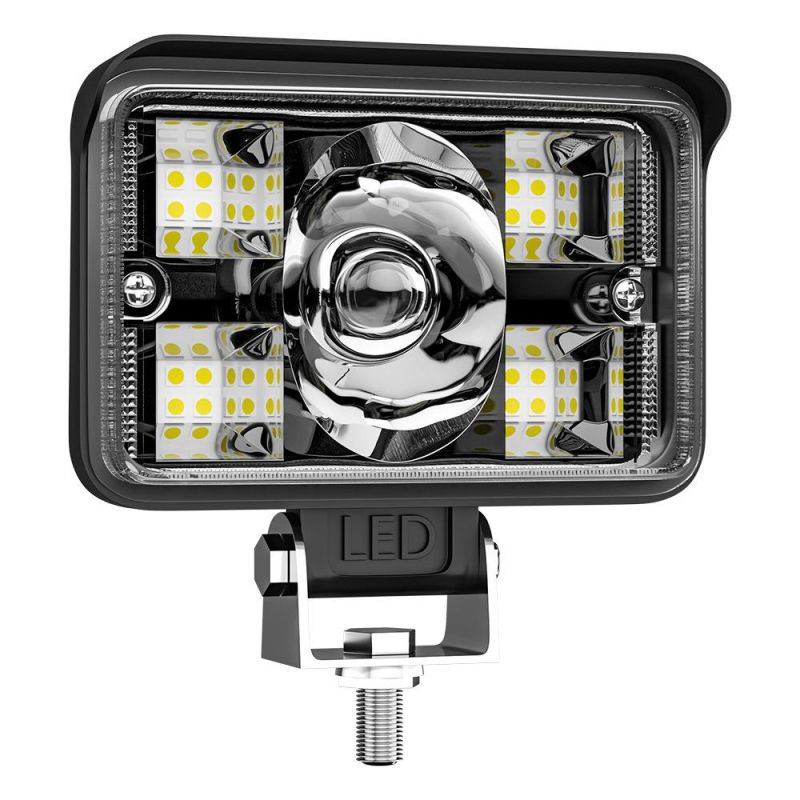 Dxz 3inch Ingot Lamp Duble Color Laser Gun Car Strong Light Super Bright Refit in The Net Truck Headlight Fog Proof Ingot LED Work Light Flood+Spot