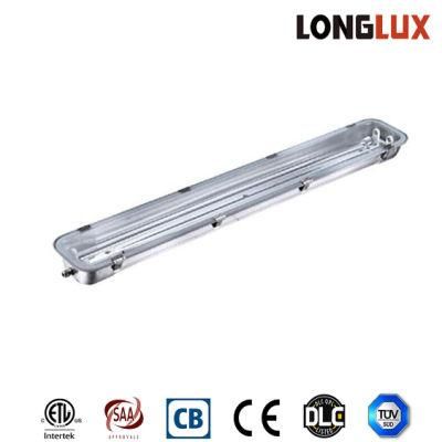 2*58W 1600mm Stainless Steel Light Fixture for Fluorescent Lamp/LED Tube