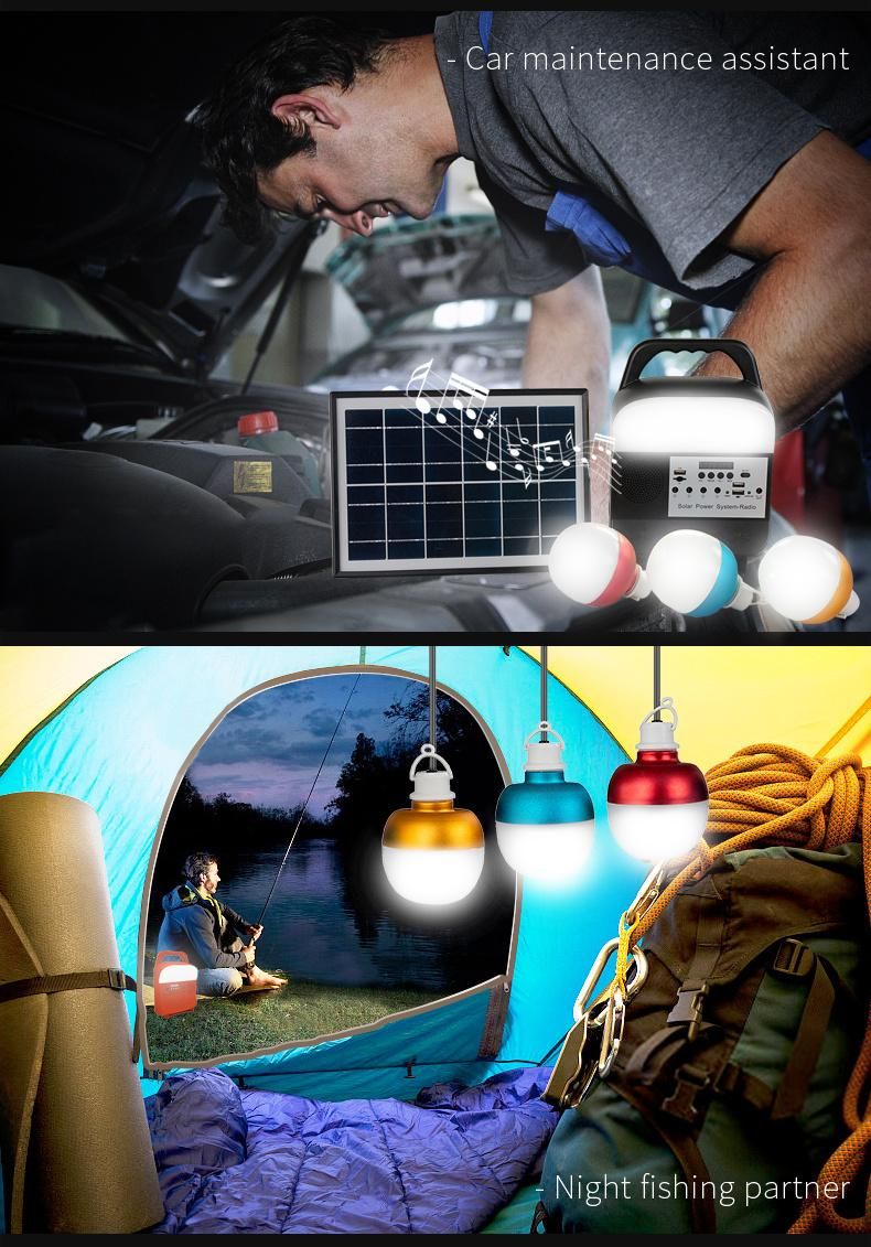 Solar Power Lamp Car with Radio Music Can Be Connected to Bluetooth LED Lights