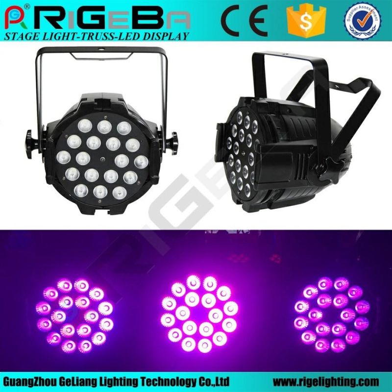 Party Stage Disco PAR 64 18LEDs 10W RGBWA+UV 6in1 High Power LED Spot PAR Light