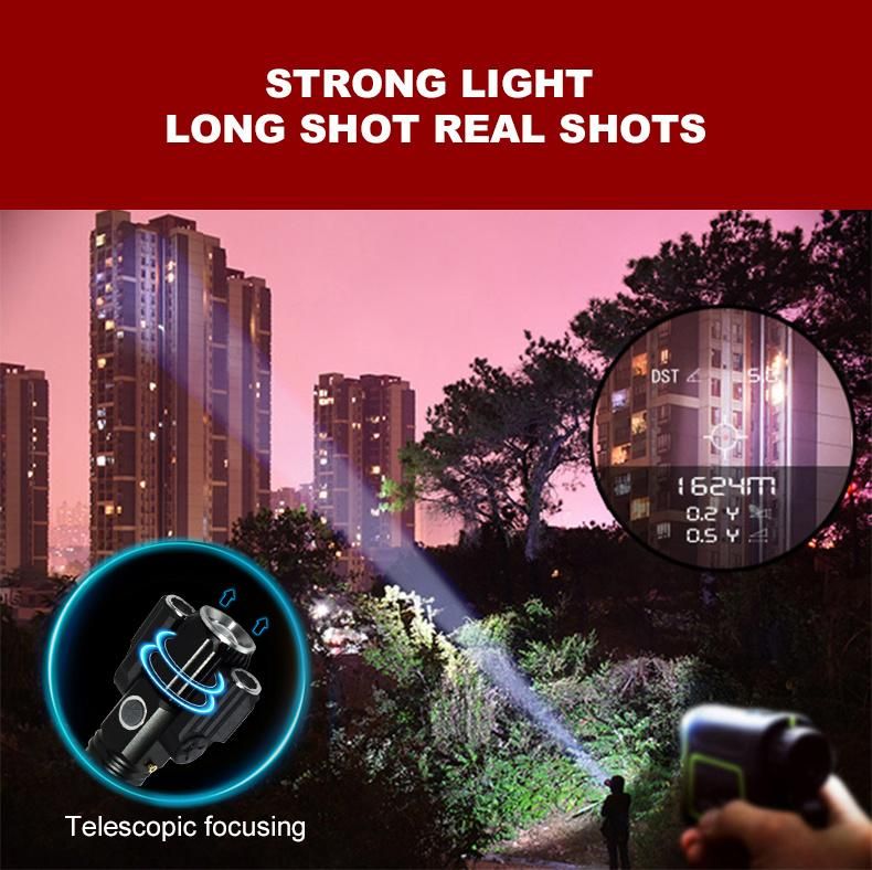 Distance Strong Zoom Aluminium Alloy USB Recharge Mini Flashlight & Torches for Outdoor
