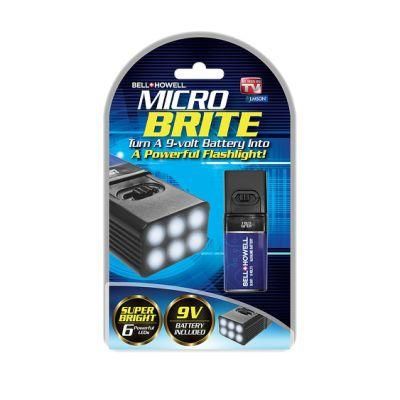 Goldmore10 9V Battery Powered Mini LED Torch, 6LED Mini Flashlight Without Battery, 9 Volt Battery LED Flashlight (without battery)