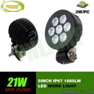 21W 5inch IP67 LED Work Light with 7PCS 3W CREE LEDs