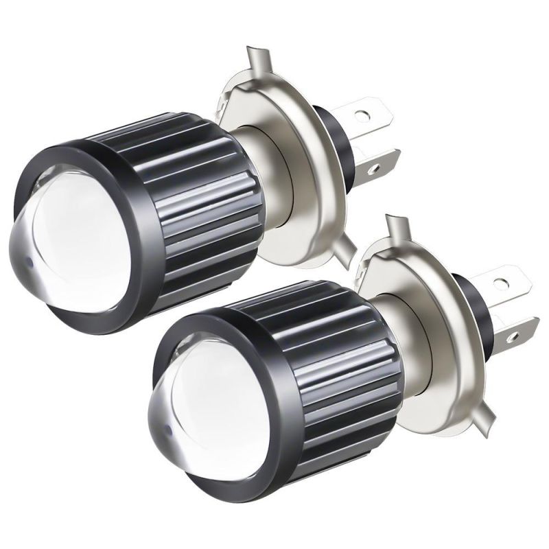 Dxz LED 30W Small Steel Cannon Spotlights Motorcycle Modified Lens Headlights H4 H6 Far and Near Beam Double Color Headlights