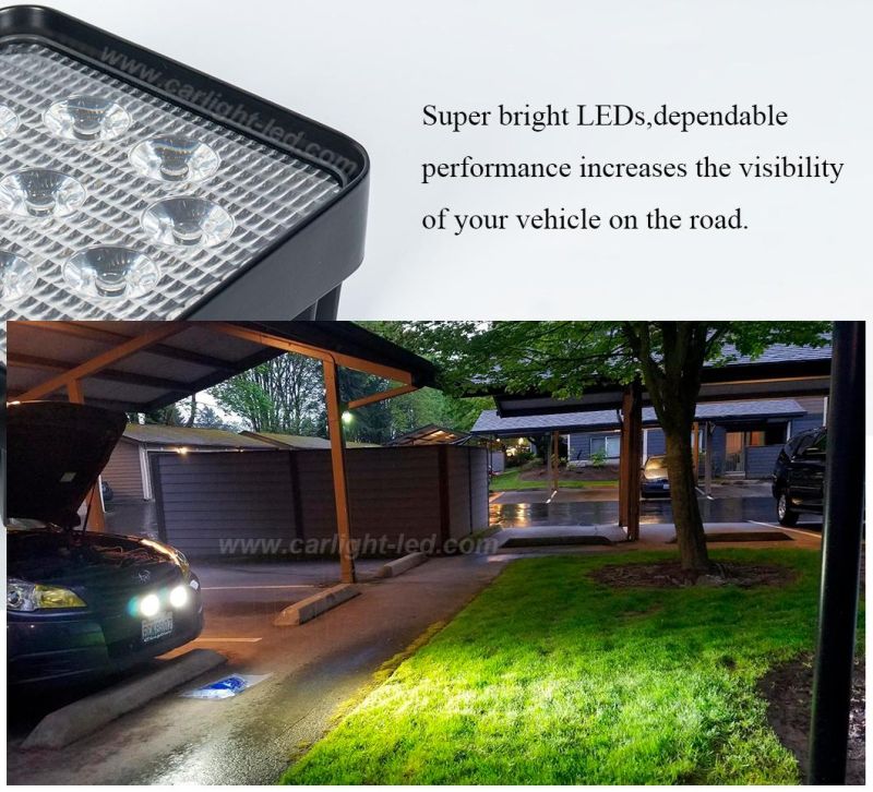 Square Driving Fog LED Work Light Bar with DRL Work Light Offroad Truck Car ATV UTV Bupmer Spot LED