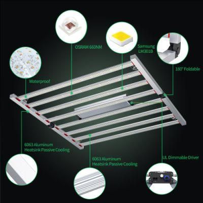 Wholesale 800W LED Grow Light Hydroponic LED Lighting Dimmable Folding LED Grow Light Bar Grow Tent Medical Plant Grow Light with Full Spectrum