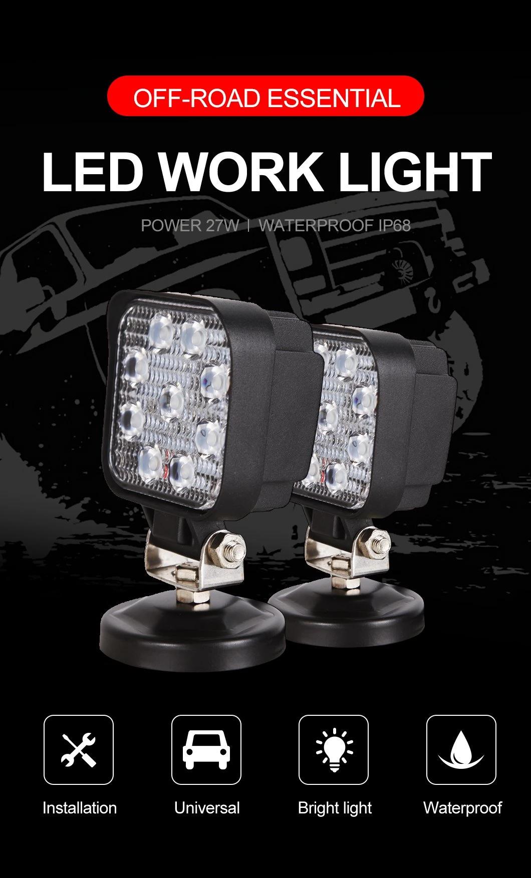 Energy Saving High Low Flashing Truck Offroad Automotive Spotlight Headlight 27W LED Work Light