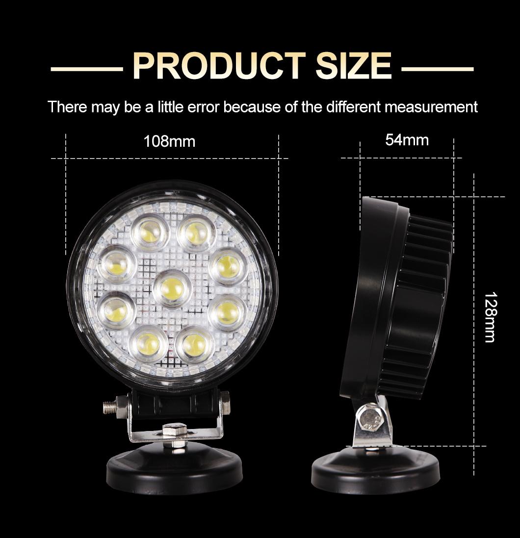 Super Bright Auto Lighting System IP68 Waterproof 27W Car LED Work Light