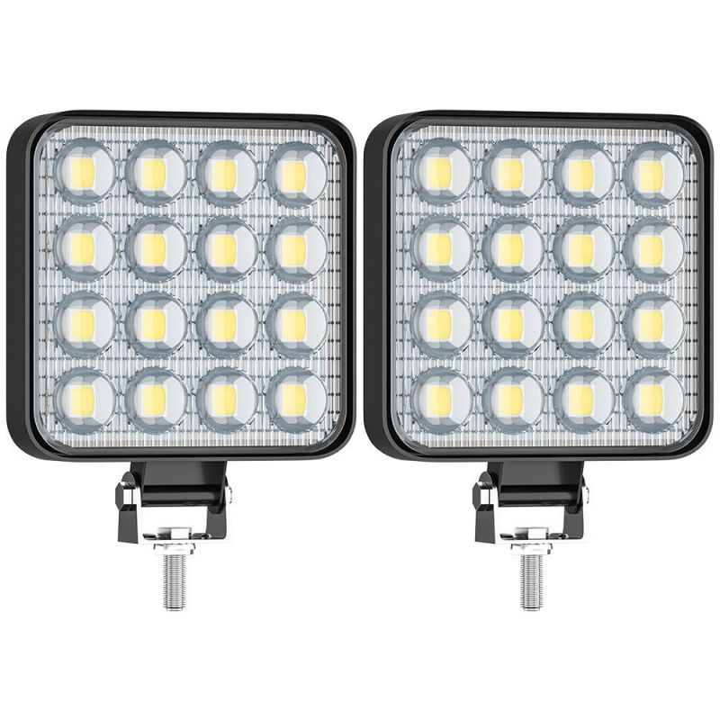 Dxz Mini 3inch 16LED 48W Square Convex Mirror Work Light Lamp for Truck Motorcycle Offroad Vehicle Mini LED Work Lights