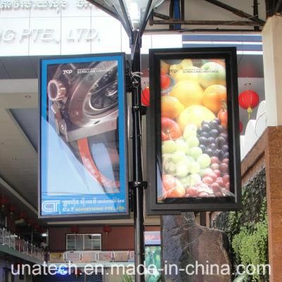 Street Pole Solar Ads LED Outdoor Aluminum Frame Fabric Signboard Light Box