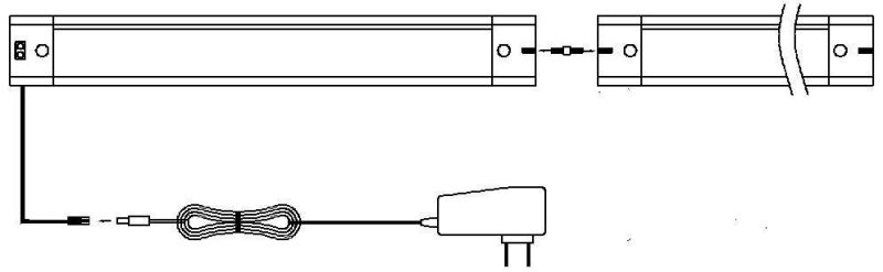 Linkable Under Cabinet PIR/Hand Motion/Door Motion/Touch Sensor Light Supplied Power by DC Adapter