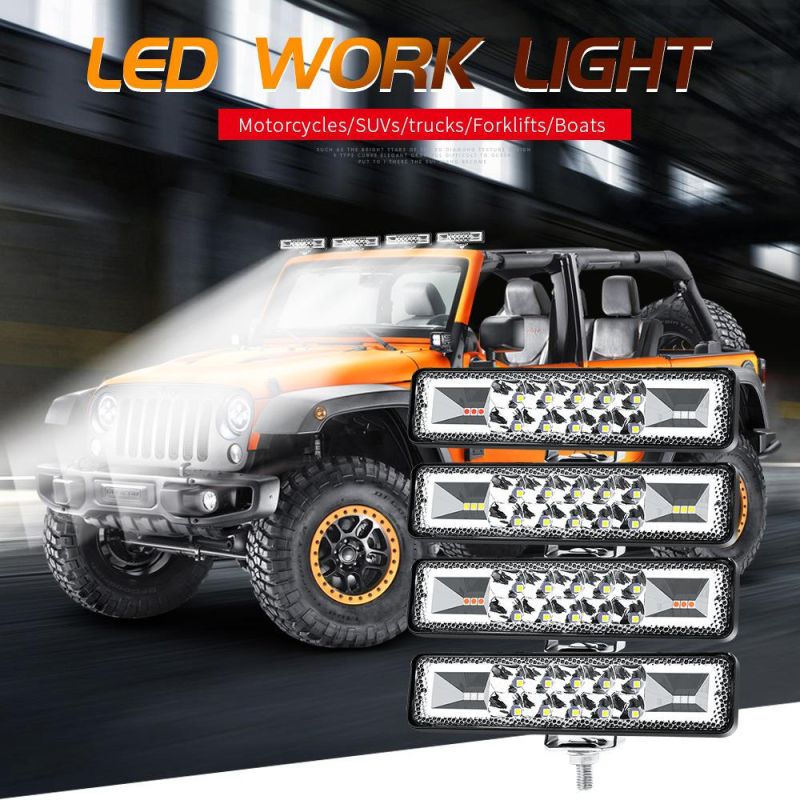 Dxz 6inch 16LED Day Running Lights Modified Lights Car LED Work Light Amber/White /Red/Blue Flashing Light