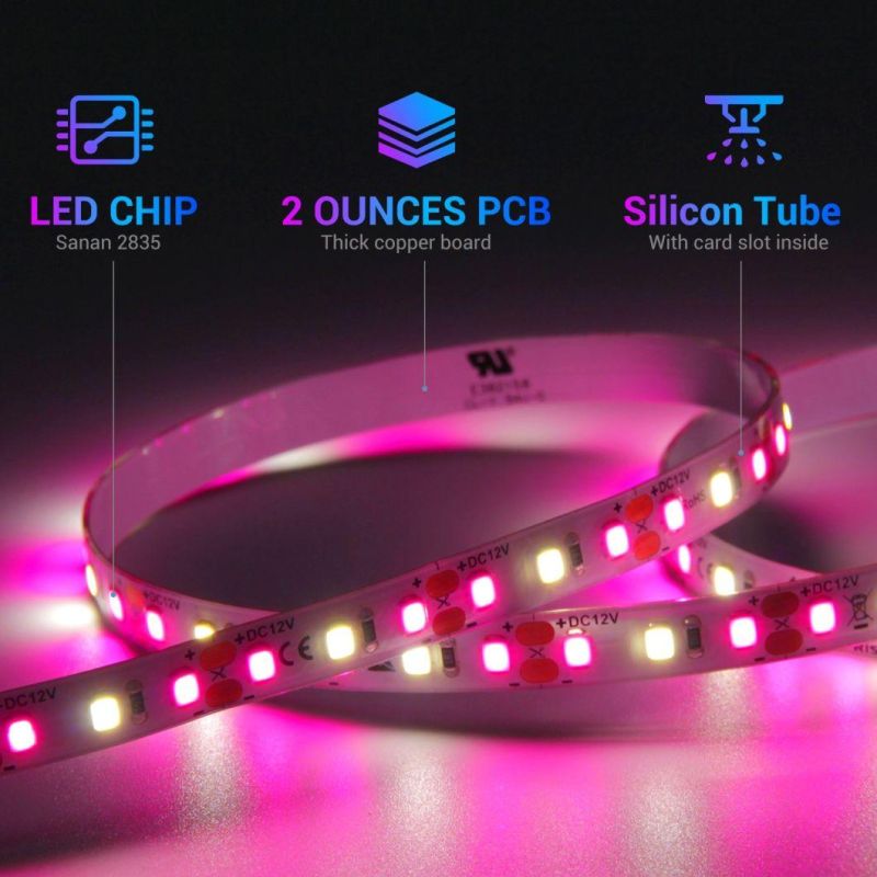 LED Strip Grow Light Full Spectrum Grow Light Strip 2835 Chip LED 2m Per Reel for Vertical Farming LED Grow Lights